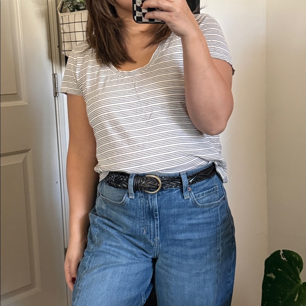 Madewell Cropped Striped High low Top. Size S - Picture 6 of 8